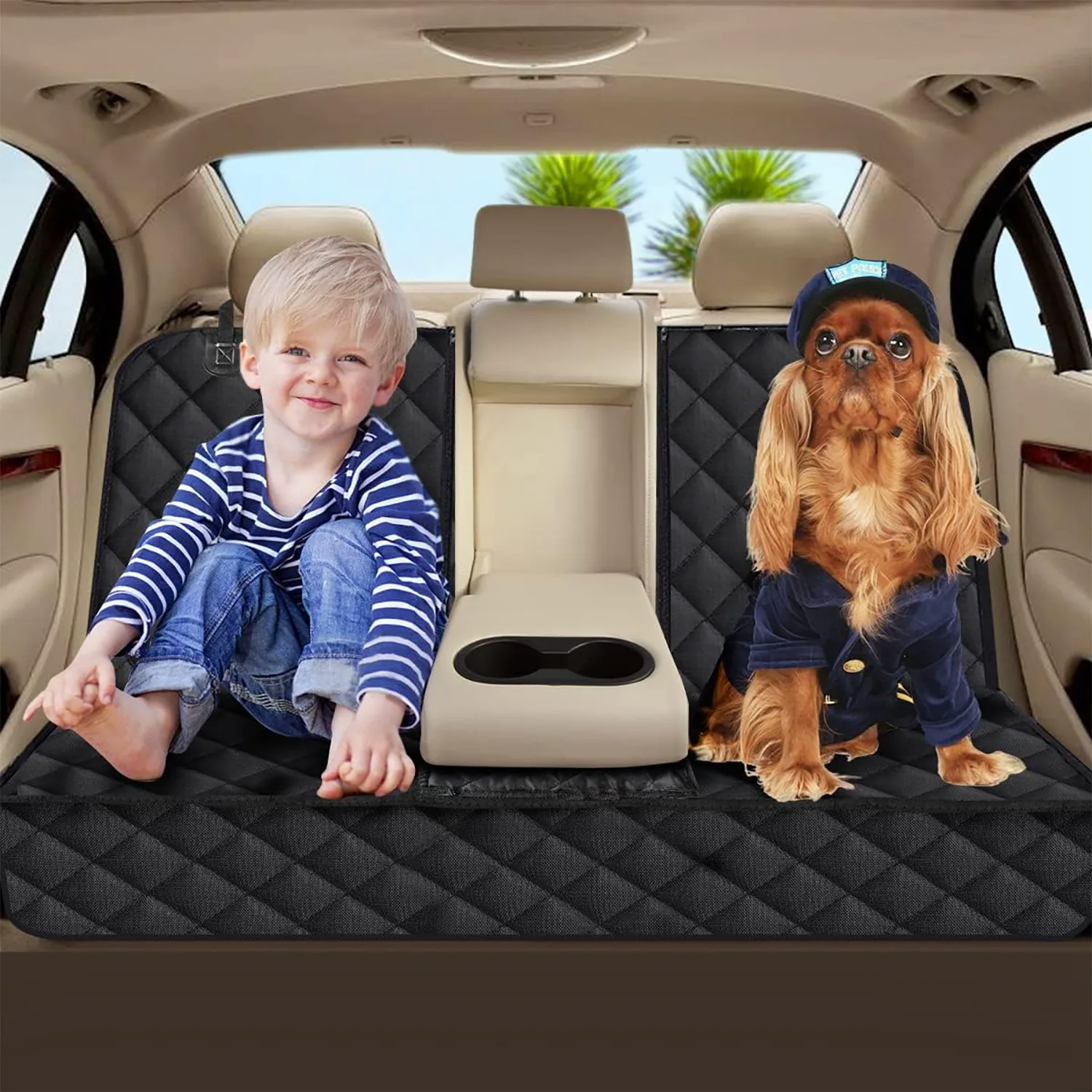 The cover fitted across a rear bench seat